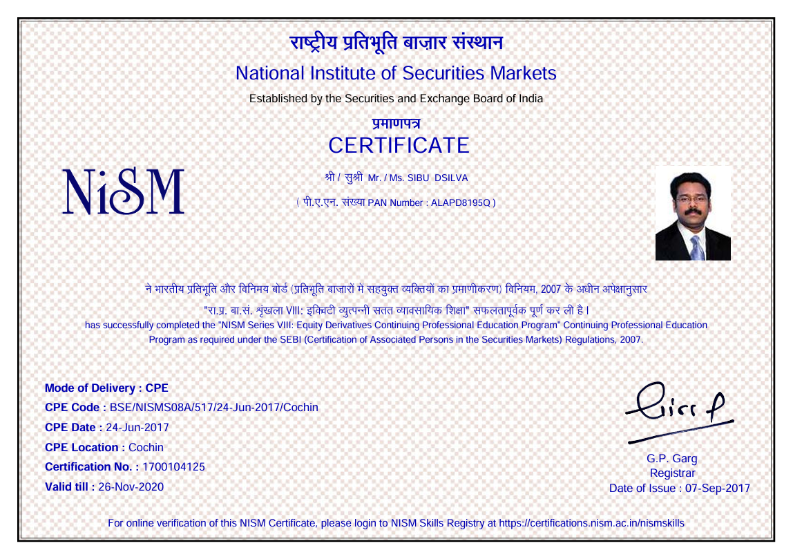 NISM Certificate 5